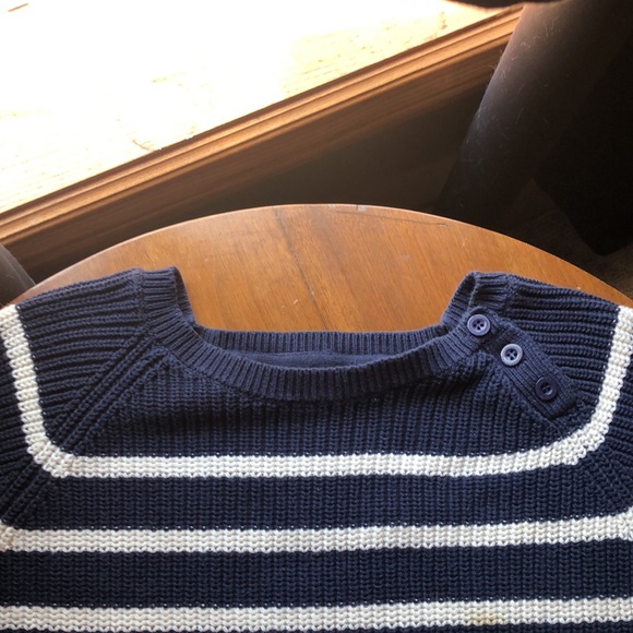 Women’s Cotton Knit Sweater Nautical stipe - Picture 3 of 5